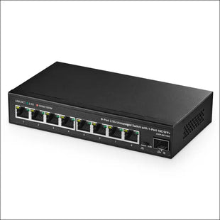 Binardat 8 Port 2.5G Switch with 10G SFP+ Port, 8 x 2.5 Gigabit RJ-45 Base-T Ports, Unmanaged Multi-Gigabit Desktop Ethernet Switch