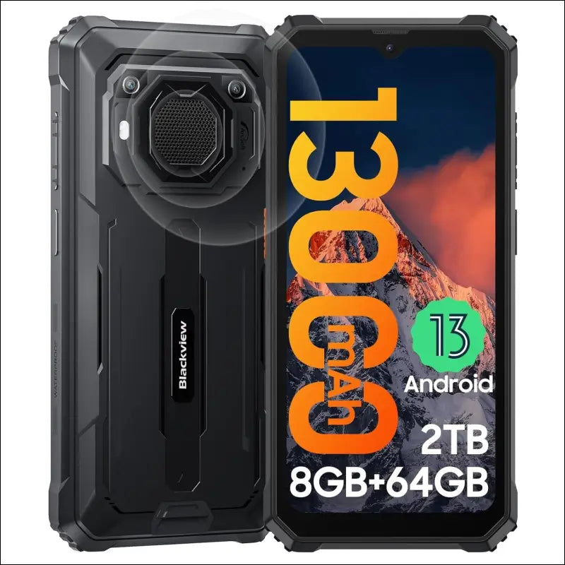 Blackview Rugged Smartphone Unlocked, 2023 BV6200 Rugged Phones, 13000mAh Battery 18W Fast Charge, Android 13, 8GB+64GB/2TB Expand, Waterproof Mobile Phones, Three Card Slots,...