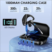 Bluetooth Headset V5.3, Wireless Earbuds with 1000mAh Charging Case, 96 Hours Talk Time, Hands-Free Noise Cancelling Headphones and Dual Microphone for Computers, Mobile Phones