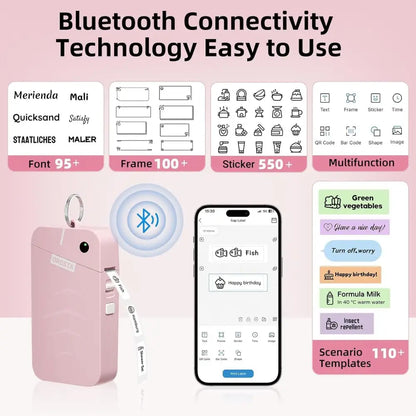 Bluetooth Mini Label Printer for iOS and Android