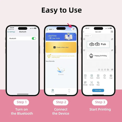 Bluetooth Mini Label Printer for iOS and Android