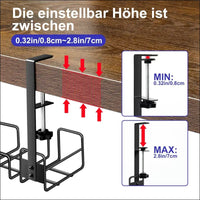 Cable Duct for Desk, Black Cable Management, No Drilling Cable Organiser for Cable Hiding, Office Desk Cable Tray, Under Desk Organiser with Cable Organisation, Large
