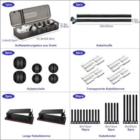 Cable Duct for Desk, Black Cable Management, No Drilling Cable Organiser for Cable Hiding, Office Desk Cable Tray, Under Desk Organiser with Cable Organisation, Large