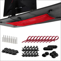 Cable Net 95 x 24 cm Red Large Format for Business Office Organisation with Energy Stylish Cable Management