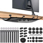Cable Net Desk, Cable Management Desk for Under Table, Cable Channels, Cable Tray, Cable Trays with 8 Hooks, Adjustable Cable Velcro Straps, Cable Holder, Cable Clips for PC...