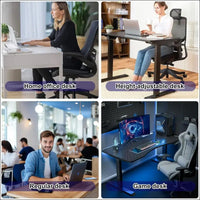 Cable Net Desk, Cable Management Desk for Under Table, Cable Channels, Cable Tray, Cable Trays with 8 Hooks, Adjustable Cable Velcro Straps, Cable Holder, Cable Clips for PC...