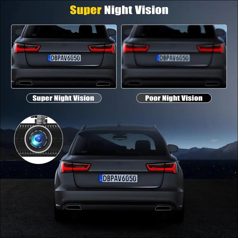 CAMECHO 4 Channel Dash Cam Car, 360° Rotatable Front Rear Interior Left Right Dash Cam, Car Camera with App Control, IR Night Vision, Loop Recording, G-Sensor, Parking Aid, 24H...
