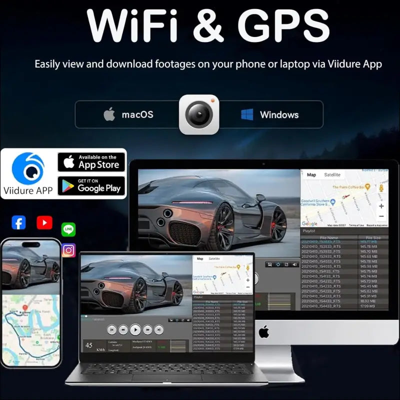 Car Camera with 4K Resolution, WiFi Dash Cam with GPS and Loop Recording, Dash Cam with 170° Wide Angle Lens and Night Vision, Dash Camera with G-Sensor, Parking Monitor