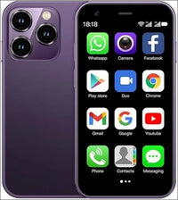 CatCalls Mini Smartphone Unlocked 4G Mobile Phone, 3.0 Inches, 32 GB Expandable up to 128 GB, Dual SIM Dual Camera, Android 10.0, Supports WiFi Bluetooth Backup Phone (XS15 Purple)