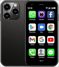 CatCalls Mini Smartphone Unlocked 4G Mobile Phone, 3.0 Inches, 32 GB Expandable up to 128 GB, Dual SIM Dual Camera, Android 10.0, Supports WiFi Bluetooth Backup Phone (XS15-Black)