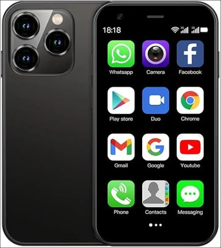 CatCalls Mini Smartphone Unlocked 4G Mobile Phone, 3.0 Inches, 32 GB Expandable up to 128 GB, Dual SIM Dual Camera, Android 10.0, Supports WiFi Bluetooth Backup Phone (XS15-Black)