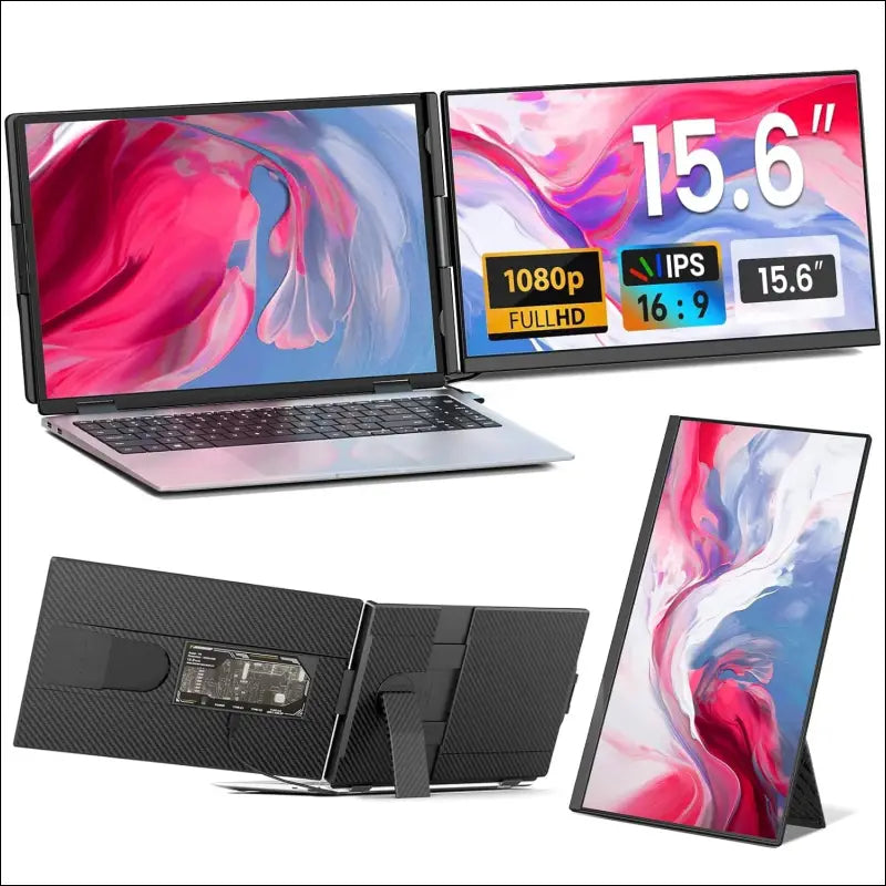 Cevaton Laptop Screen Extension, 15.6 Inch 1080P FHD Portable Monitor, Plug & Play, Removable Dual Screen, Full Screen Without Frame, Laptop Monitor Extension, Compatible with...
