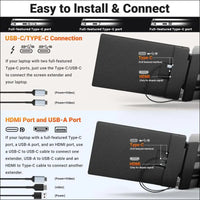Cevaton Portable Monitor, 14” FHD 1080P IPS Laptop Screen Extender Fit for 13-17" Laptop, Build-in Stand, Plug and Play Laptop Monitor Extender Compatible with Mac, Wins, Dex,...