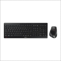 CHERRY Stream Desktop Comfort, Wireless Keyboard and Mouse, German Layout (QWERTZ), 2.4GHz, Whisper Quiet Buttons, Ergonomic Right-Handed Mouse, Black