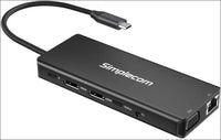 CHN613 USB-C 13-in-1 Multiport Docking Station Dual HDMI + VGA Triple Display USB 3.2 Gen 2 10Gbps