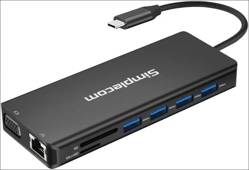 CHN613 USB-C 13-in-1 Multiport Docking Station Dual HDMI + VGA Triple Display USB 3.2 Gen 2 10Gbps