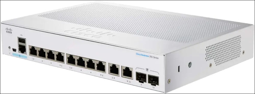 Cisco Business CBS250-8T-E-2G Smart Switch | 8 Port GE Ext PS | 2x1G Combo | Limited Lifetime Protection