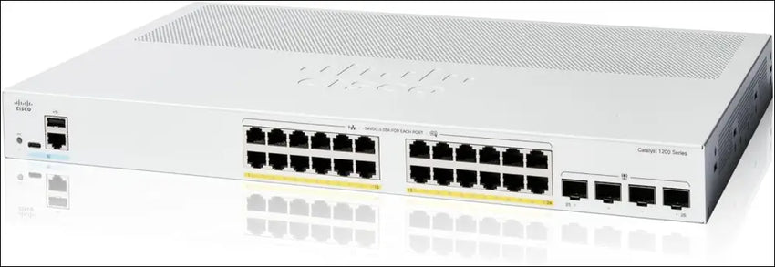 Cisco Catalyst 1200-24P-4G Smart Switch 24 Port GE PoE 4x1GE SFP Limited Lifetime Protection (C1200-24P-4G)