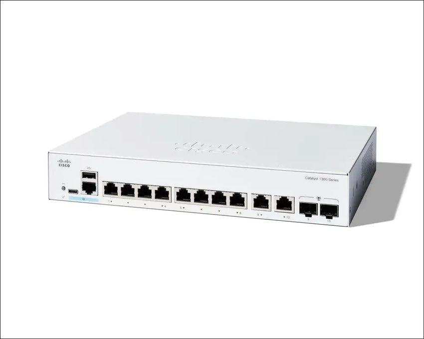 Cisco Catalyst 1300-8T-E-2G Managed Switch 8 Port GE Ext PS 2x1GE Combo Limited Lifetime Protection (C1300-8T-E-2G)