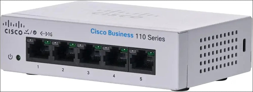 CiscoÂ® Business CBS110-5T-D Unmanaged Switch | 5 Port GE | Desktop | Ext PS | Limited Lifetime Protection