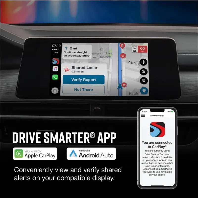 Cobra Smart Dash Cam with Interior Cam (SC 201) - Full HD 1080P Resolution, Built-in WiFi & GPS, Live Police Alerts, Incident Reports, Emergency MayDay, Drive Smarter App, 16GB...