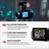 Cobra Smart Dash Cam with Interior Cam (SC 201) - Full HD 1080P Resolution, Built-in WiFi & GPS, Live Police Alerts, Incident Reports, Emergency MayDay, Drive Smarter App, 16GB...