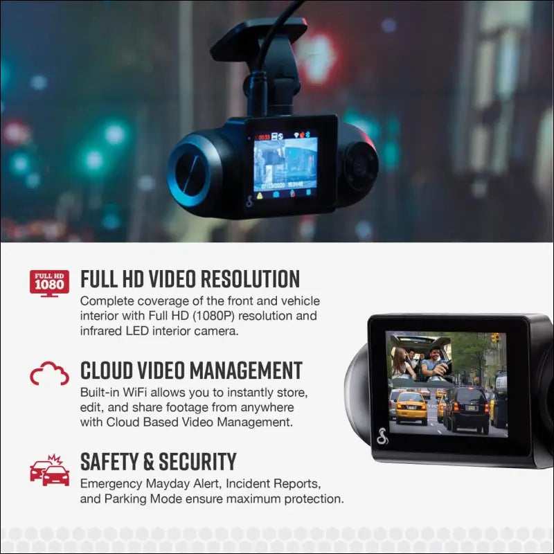 Cobra Smart Dash Cam with Interior Cam (SC 201) - Full HD 1080P Resolution, Built-in WiFi & GPS, Live Police Alerts, Incident Reports, Emergency MayDay, Drive Smarter App, 16GB...