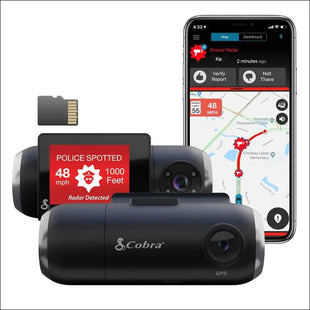 Cobra Smart Dash Cam with Interior Cam (SC 201) - Full HD 1080P Resolution, Built-in WiFi & GPS, Live Police Alerts, Incident Reports, Emergency