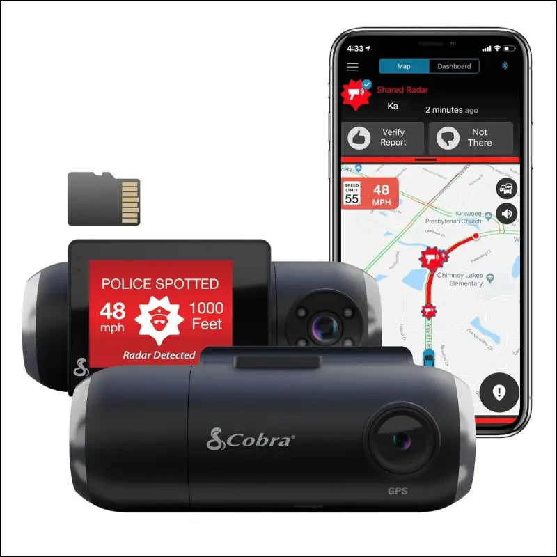 Cobra Smart Dash Cam with Interior Cam (SC 201) - Full HD 1080P Resolution, Built-in WiFi & GPS, Live Police Alerts, Incident Reports, Emergency MayDay, Drive Smarter App, 16GB...