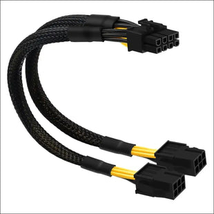 Comeap 6 Pin to 8 Pin GPU Adapter, Dual 6 Pin Female to 8 Pin Male GPU Power Sleeved Cable 9.5-Inch(24Cm)