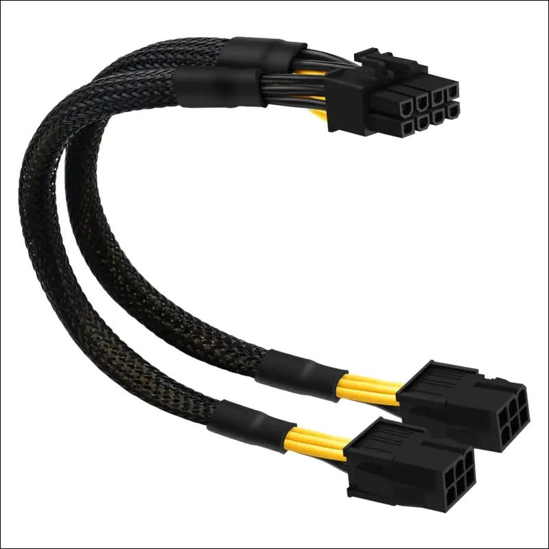 Comeap 6 Pin to 8 Pin GPU Adapter, Dual 6 Pin Female to 8 Pin Male GPU Power Sleeved Cable 9.5-Inch(24Cm)