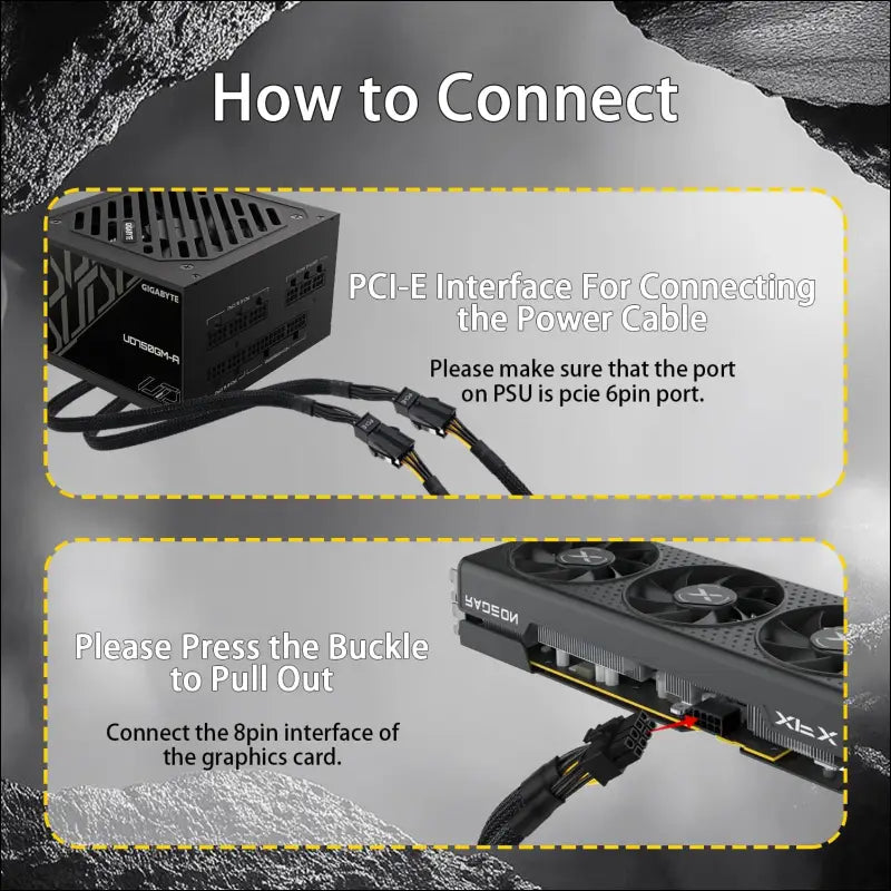Comeap 6 Pin to 8 Pin GPU Adapter, Dual 6 Pin Female to 8 Pin Male GPU Power Sleeved Cable 9.5-Inch(24Cm)