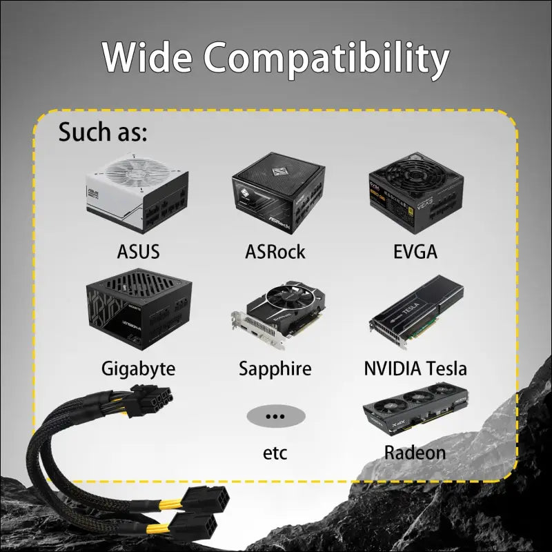 Comeap 6 Pin to 8 Pin GPU Adapter, Dual 6 Pin Female to 8 Pin Male GPU Power Sleeved Cable 9.5-Inch(24Cm)