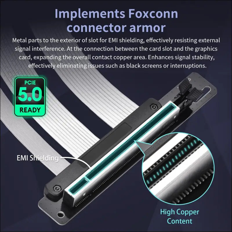 Connbull PCIE 5.0 Riser Cable, Gen 5 GPU Graphics Card Extension Cable, PCI-E 16X 128Gb/S Compatible with PCIE 4.0 and WRX80/ 90E, RTX4090/ 5090/ RX7900XTX, 200Mm