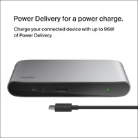 Connect Thunderbolt 4 Docking Station, 5-in-1 USB-C Multiport Core Hub w/ 96W Power Delivery for Mac, Windows, Single 8K or Dual 4K Display, Thunderbolt 4 Cable and Power Supply Included