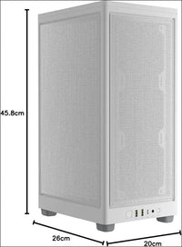 CORSAIR 2000D AIRFLOW Mini-Itx PC Case - Mini-Itx Form-Factor - Steel Mesh Panels - Three-Slot GPU Support - Cooling-Optimised Interior - Modern Front Panel I/O - White