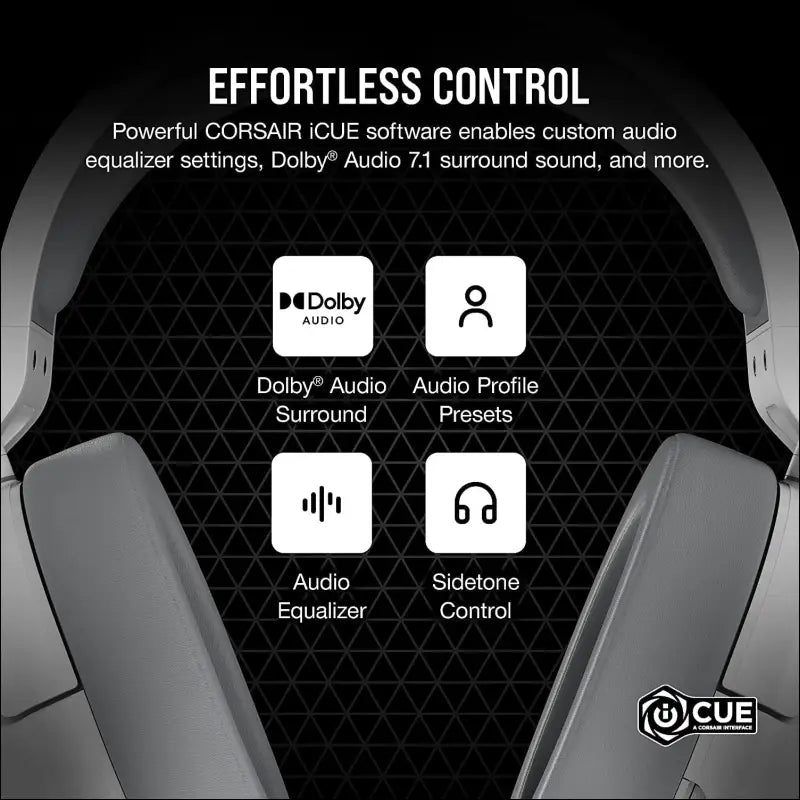 CORSAIR HS55 SURROUND Gaming Headset (Leatherette Memory Foam Ear Pads, Dolby Audio 7.1 Sound on PC and Mac, Omni-Directional Microphone, Multi-Platform Compatibility) White...
