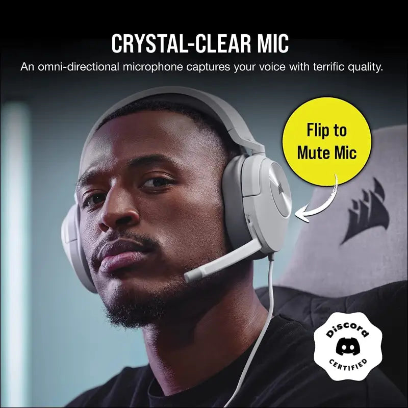 CORSAIR HS55 SURROUND Gaming Headset (Leatherette Memory Foam Ear Pads, Dolby Audio 7.1 Sound on PC and Mac, Omni-Directional Microphone, Multi-Platform Compatibility) White...