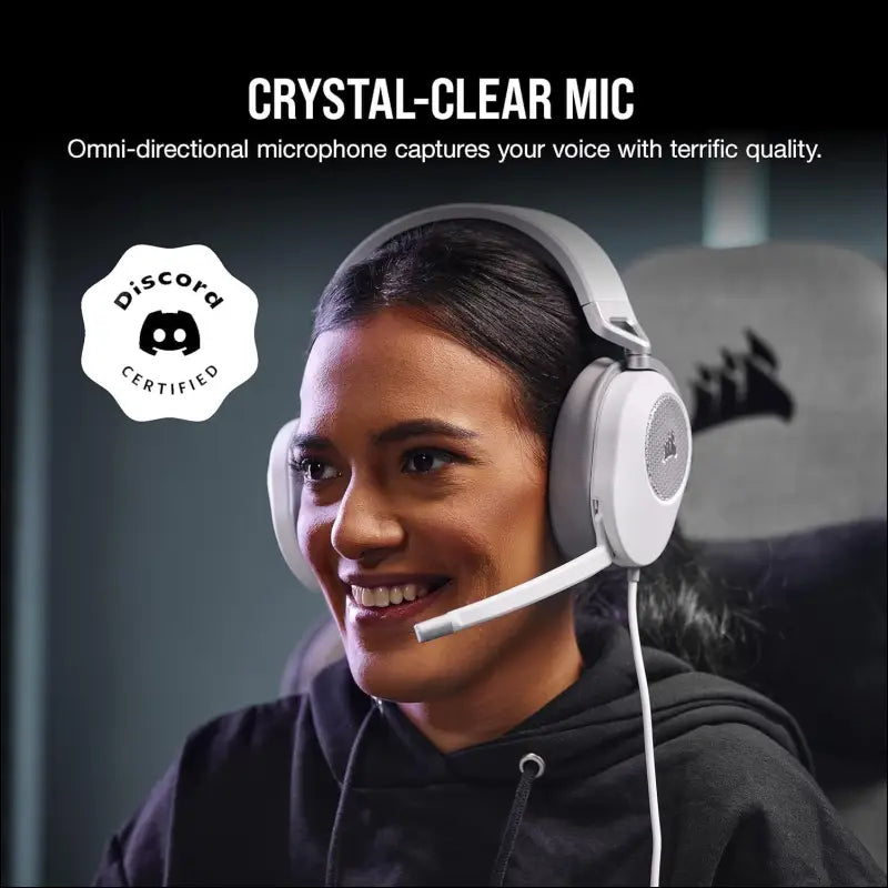 CORSAIR HS65 Surround Gaming Headset (Leatherette Memory Foam Ear Pads, Dolby Audio 7.1 Surround Sound on PC and Mac, SoundID Technology, Multi-Platform Compatibility) White...