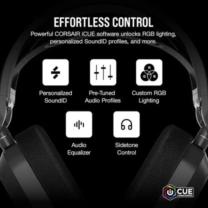 Corsair HS80 MAX Wireless Multiplatform Gaming Headset with Bluetooth - Dolby Atmos - Broadcast Quality Microphone - iCUE Compatible - PC, Mac, PS5, PS4, Mobile - Steel Grey