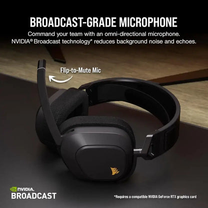 Corsair HS80 MAX Wireless Multiplatform Gaming Headset with Bluetooth - Dolby Atmos - Broadcast Quality Microphone - iCUE Compatible - PC, Mac, PS5, PS4, Mobile - Steel Grey