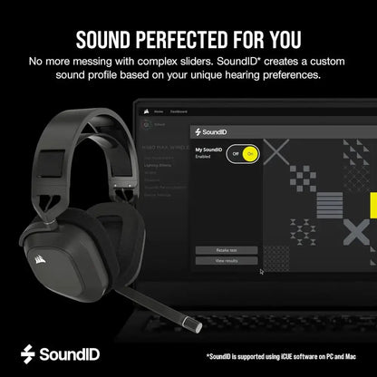 Corsair HS80 MAX Wireless Multiplatform Gaming Headset with Bluetooth - Dolby Atmos - Broadcast Quality Microphone - iCUE Compatible - PC, Mac, PS5, PS4, Mobile - Steel Grey