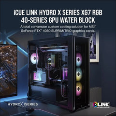 Corsair Hydro X Series Icue Link XG7 RGB 4080 Suprim/Trio GPU Water Block - for MSI Geforce RTX 4080 Gaming Suprim/Trio Cards - Black