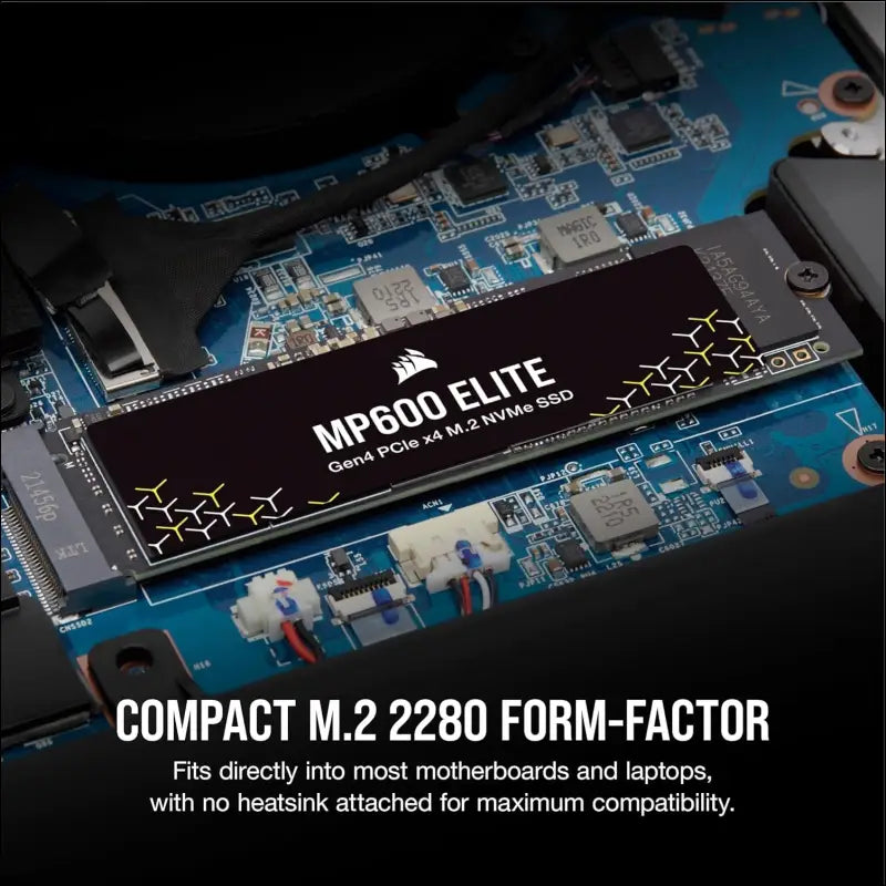 CORSAIR MP600 Elite 1TB M.2 PCIe Gen4 x4 NVMe SSD – M.2 2280 – Up to 7,000MB/sec Sequential Read – High-Density 3D TLC NAND – Black