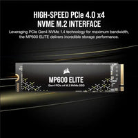 CORSAIR MP600 Elite 1TB M.2 PCIe Gen4 x4 NVMe SSD – M.2 2280 – Up to 7,000MB/sec Sequential Read – High-Density 3D TLC NAND – Black