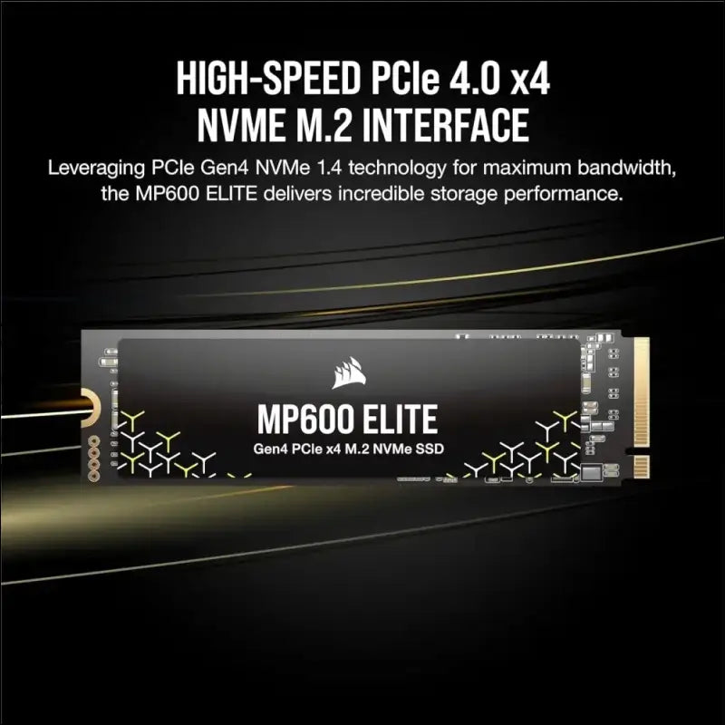 CORSAIR MP600 Elite 1TB M.2 PCIe Gen4 x4 NVMe SSD – M.2 2280 – Up to 7,000MB/sec Sequential Read – High-Density 3D TLC NAND – Black