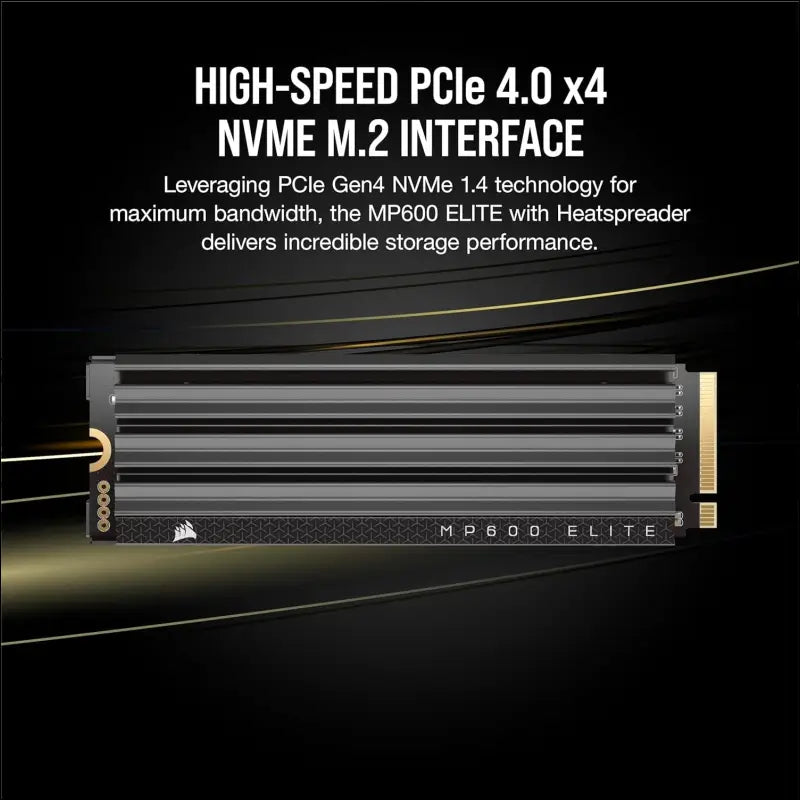 CORSAIR MP600 Elite 1TB M.2 PCIe Gen4 x4 NVMe SSD – M.2 2280 – Up to 7,000MB/sec Sequential Read – High-Density 3D TLC NAND – Black