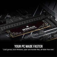 CORSAIR MP600 Elite 1TB M.2 PCIe Gen4 x4 NVMe SSD with Included Heatsink – M.2 2280 – Up to 7,000MB/sec Sequential Read – High-Density 3D TLC NAND – Black