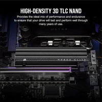 CORSAIR MP600 Elite 2TB M.2 PCIe Gen4 x4 NVMe SSD with Included Heatsink – M.2 2280 – Up to 7,000MB/sec Sequential Read – High-Density 3D TLC NAND – Black