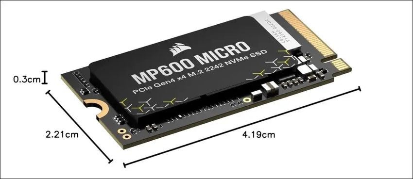CORSAIR MP600 Micro 2TB M.2 NVMe PCIe x4 Gen4 SSD – M.2 2242 – Up to 7,000MB/sec Sequential Read – High-Density 3D TLC NAND – Compatible with Lenovo Legion Go and Thin PCIe 4.0...